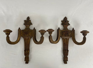 Pair Of 18th Century Wooden Candle Wall Sconces