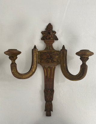 Pair Of 18th Century Wooden Candle Wall Sconces