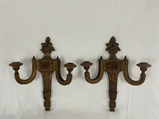 Pair Of 18th Century Wooden Candle Wall Sconces