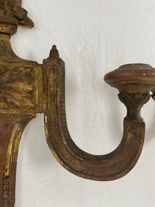 Pair Of 18th Century Wooden Candle Wall Sconces