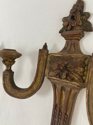 Pair Of 18th Century Wooden Candle Wall Sconces