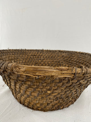 Antique French Rattan Basket