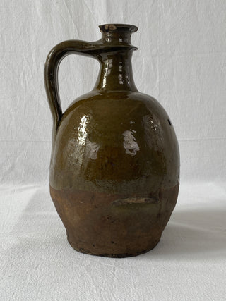 Antique French Green Oil Jug