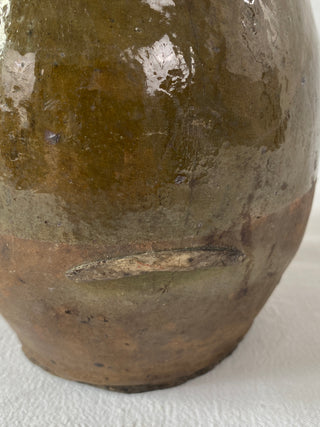 Antique French Green Oil Jug