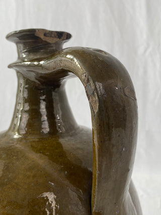 Antique French Green Oil Jug