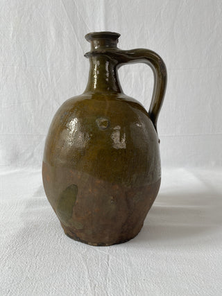 Antique French Green Oil Jug