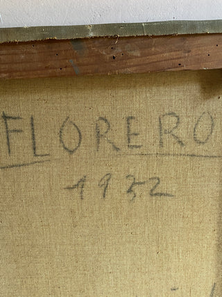 Antique Floral Oil On Canvas