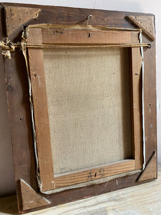 Antique Framed Virgin Mary Oil On Canvas
