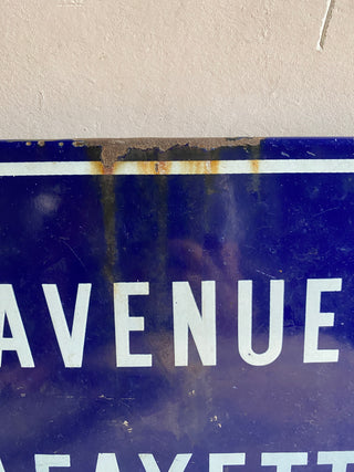 Vintage French Avenue Lafayette Street Sign