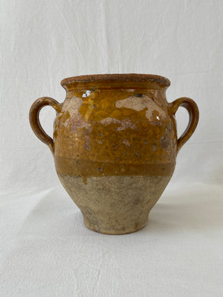 Antique Yellow Glazed Confit Pot