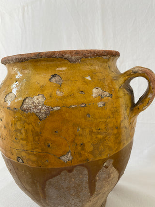 Antique Yellow Glazed Confit Pot