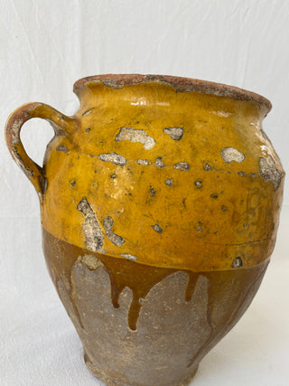 Antique Yellow Glazed Confit Pot