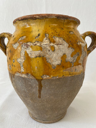 Antique Yellow Glazed Confit Pot