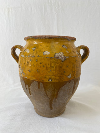 Antique Yellow Glazed Confit Pot
