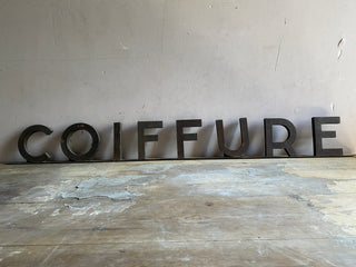 Vintage French Coiffure Sign In Zinc
