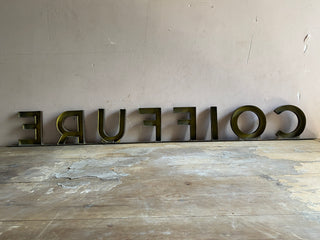 Vintage French Coiffure Sign In Zinc