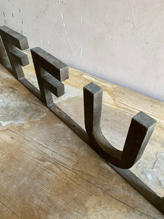 Vintage French Coiffure Sign In Zinc