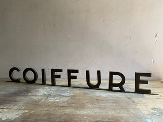 Vintage French Coiffure Sign In Zinc