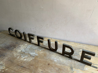 Vintage French Coiffure Sign In Zinc