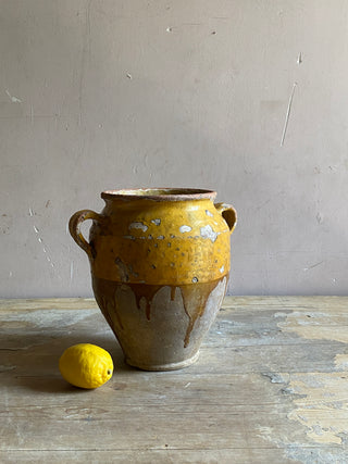 Antique Yellow Glazed Confit Pot