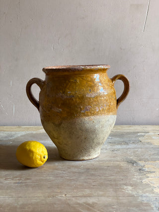 Antique Yellow Glazed Confit Pot