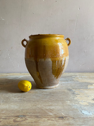 Antique Yellow Glazed Confit Pot