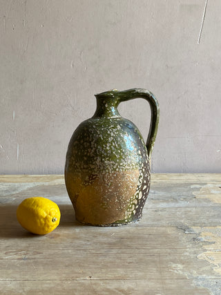 Antique French Green Oil Jug