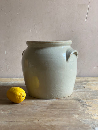 Beige Stoneware Pot à Graisse - Large