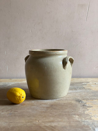 Beige Stoneware Pot à Graisse