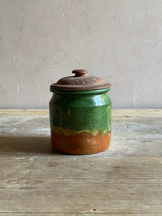 Small Green Glazed Kitchen Pot