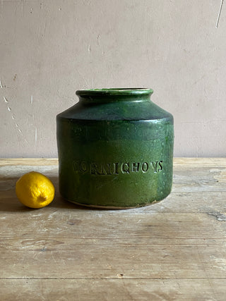 Large Green 'Cornichons' Pot