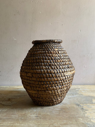 Antique French Rattan Basket