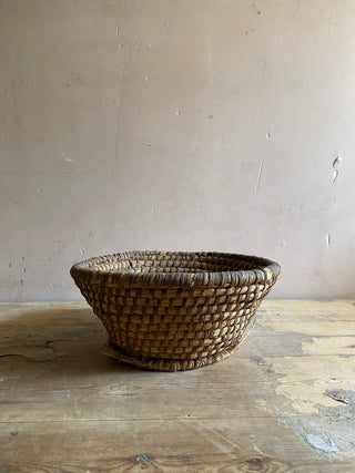 Antique French Rattan Basket