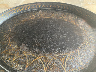 French Vintage Painted Metal Tray