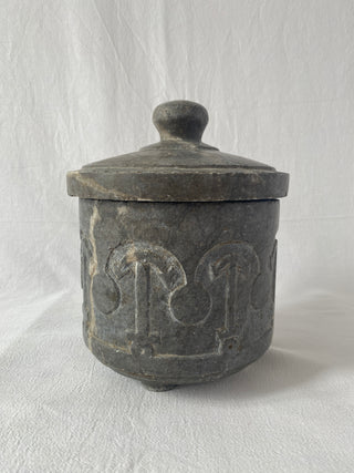 French Hand Carved Marble Pot