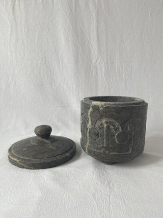 French Hand Carved Marble Pot