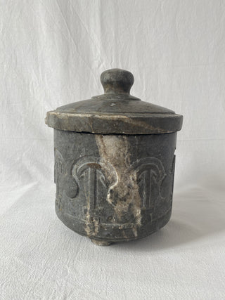 French Hand Carved Marble Pot