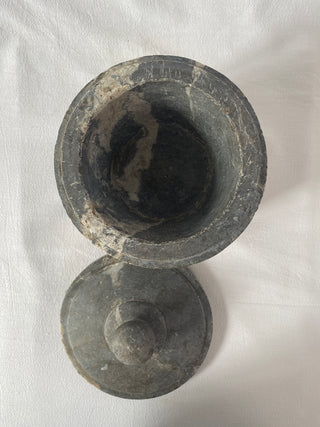 French Hand Carved Marble Pot