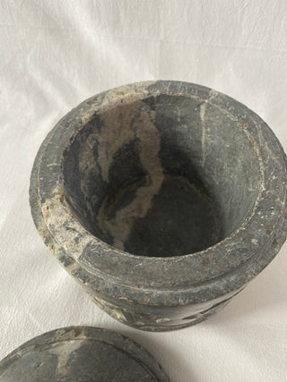 French Hand Carved Marble Pot