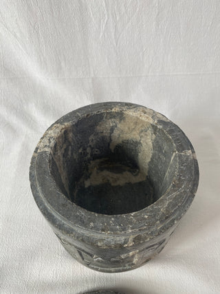 French Hand Carved Marble Pot