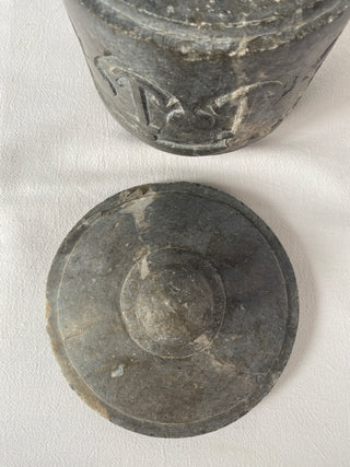 French Hand Carved Marble Pot