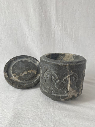 French Hand Carved Marble Pot