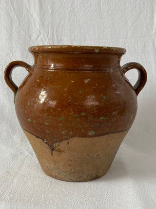 Antique French Brown Glazed Confit Pot