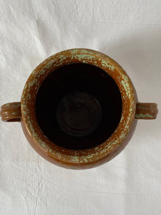 Antique French Brown Glazed Confit Pot