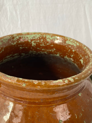 Antique French Brown Glazed Confit Pot
