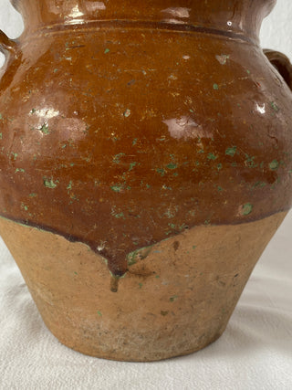 Antique French Brown Glazed Confit Pot