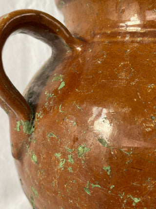 Antique French Brown Glazed Confit Pot