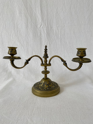 Pair of French Antique Brass Candlesticks