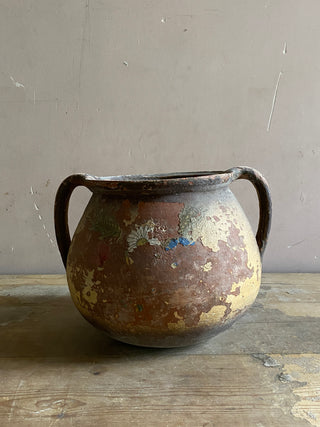 Antique French Large Painted Pot