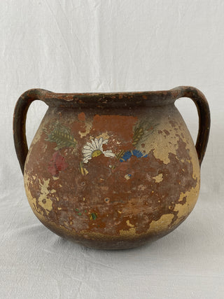 Antique French Large Painted Pot